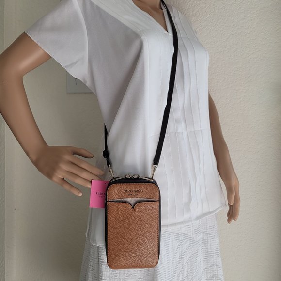 KATE SPADE Zeezee North South Pebbled Leather Phone Crossbody Bag- Bungalow M🎈⭐ - Picture 16 of 16